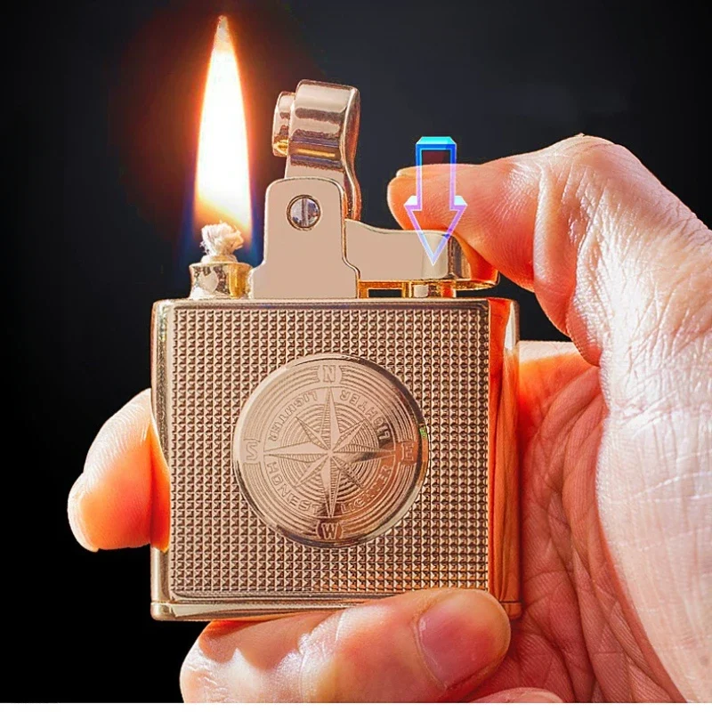Premium Retro Brass Windproof Cigar Lighter for Men