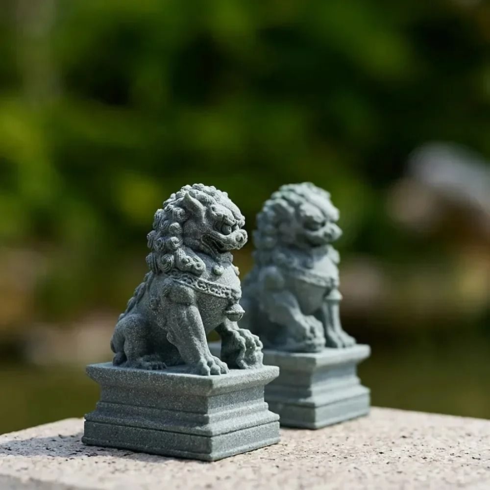 Lucky Wealth Stone Guardian Lion Pair