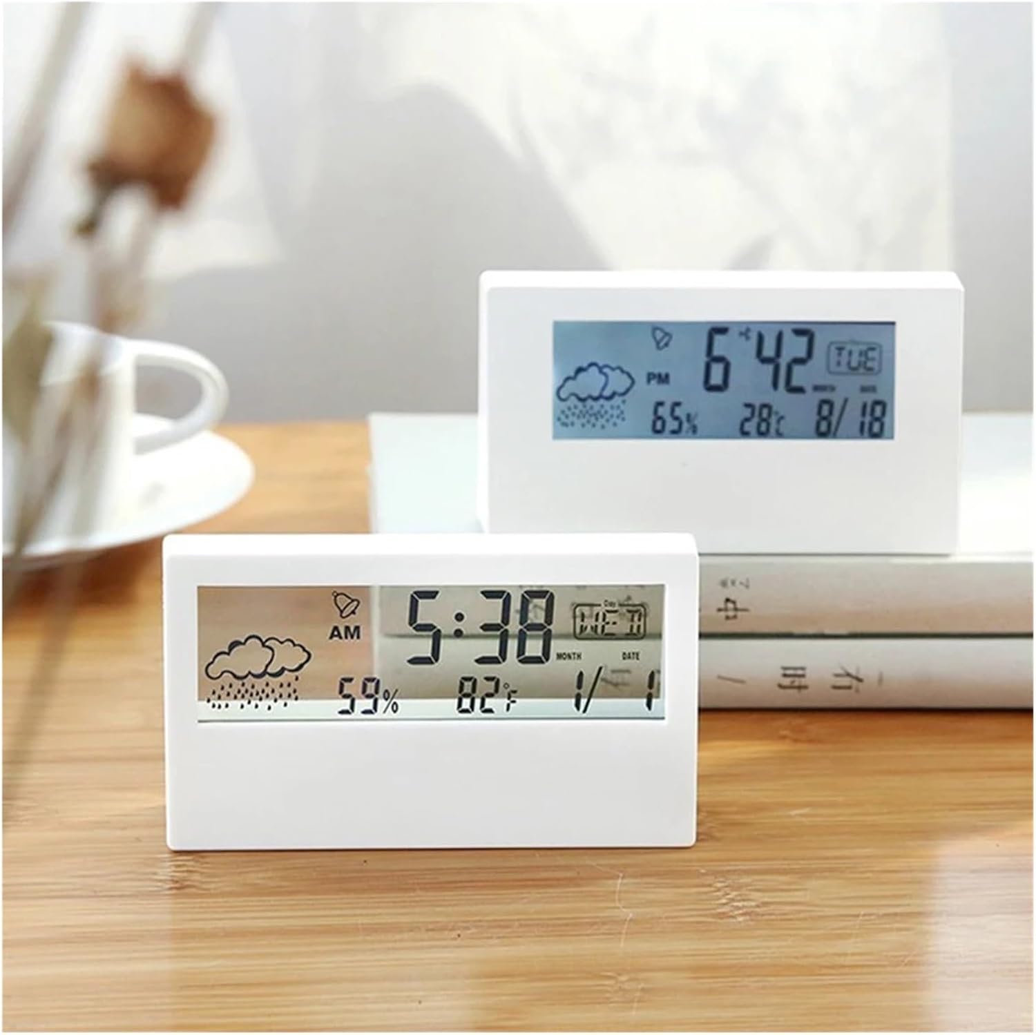 Digital Thermo Hygrometer Clock with Temperature and Humidity Display