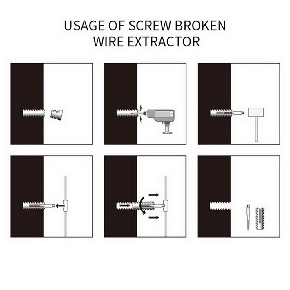 Broken Screw Extractor Drill Bit Set  Carbon Steel, Double-Sided for Easy Removal of Damaged Screws