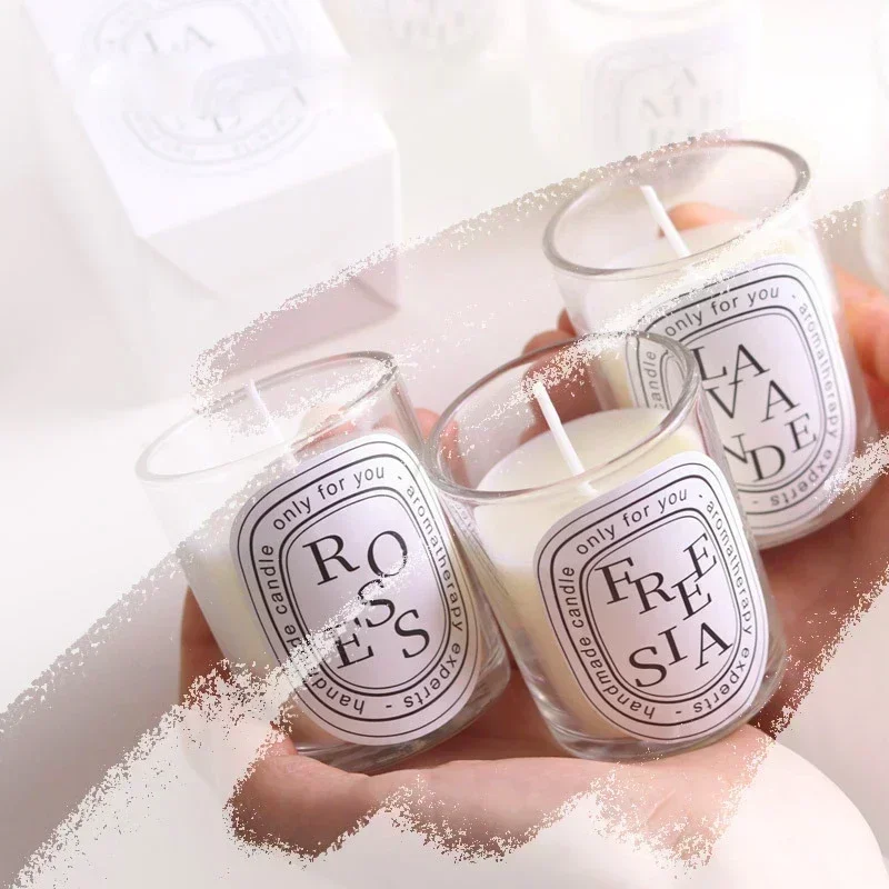 Elegant Wedding Gift, Clear Scented Candle in Crystal Glass Jar, Long Lasting Fragrance
