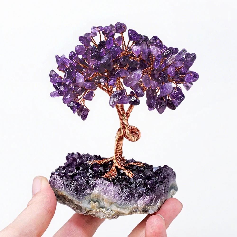 Natural Amethyst Crystal Healing Stone Tree