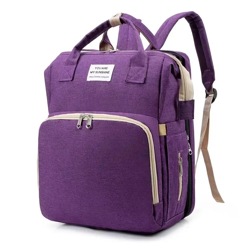 MamaEase Large Capacity Mommy Diaper Backpack with Baby Bed & Changing Mat