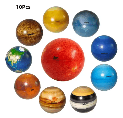 Solar System Ball Puzzle Toy Educational Squeeze and Bouncy Planet Model for Kids