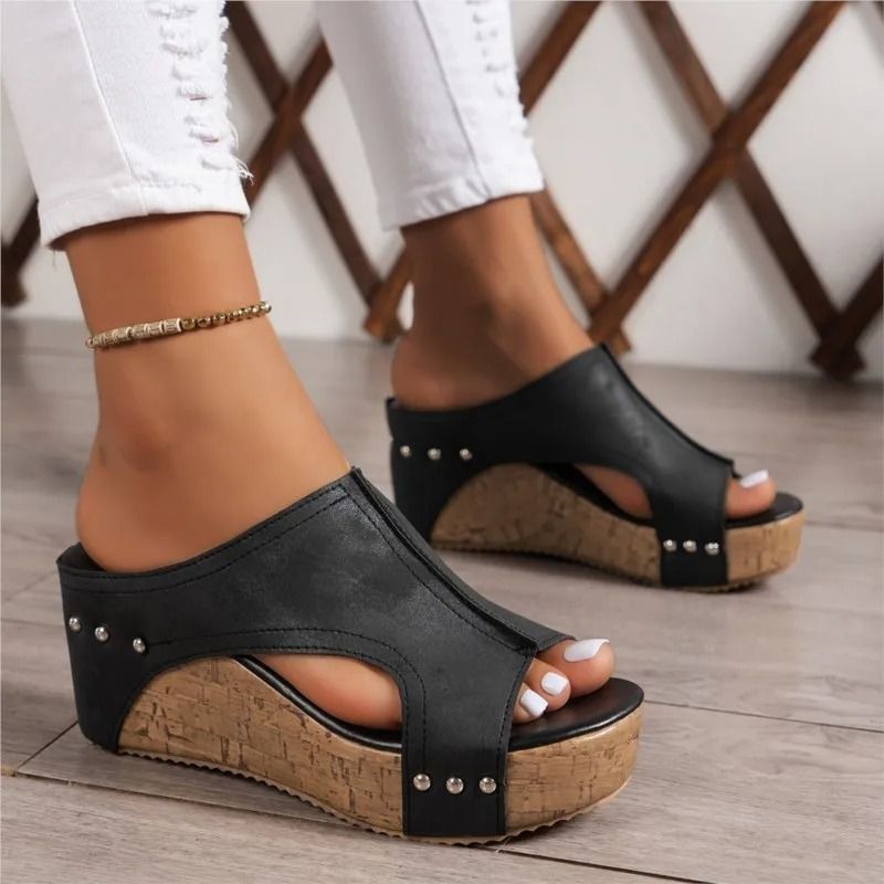 Womens Summer Wedge Sandals with Elegant Slip On Design