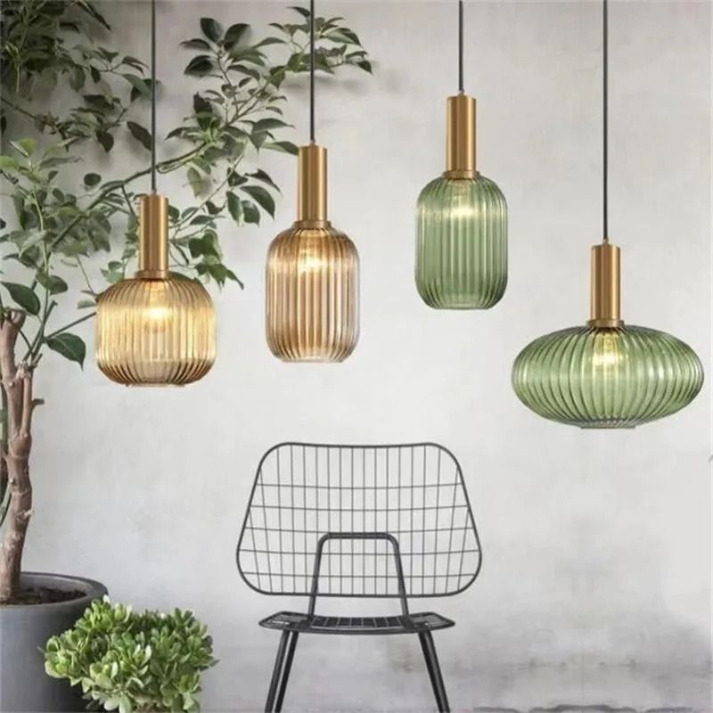 Colorful Retro Glass Pendant Light for Kitchen Bedroom or Living Room
