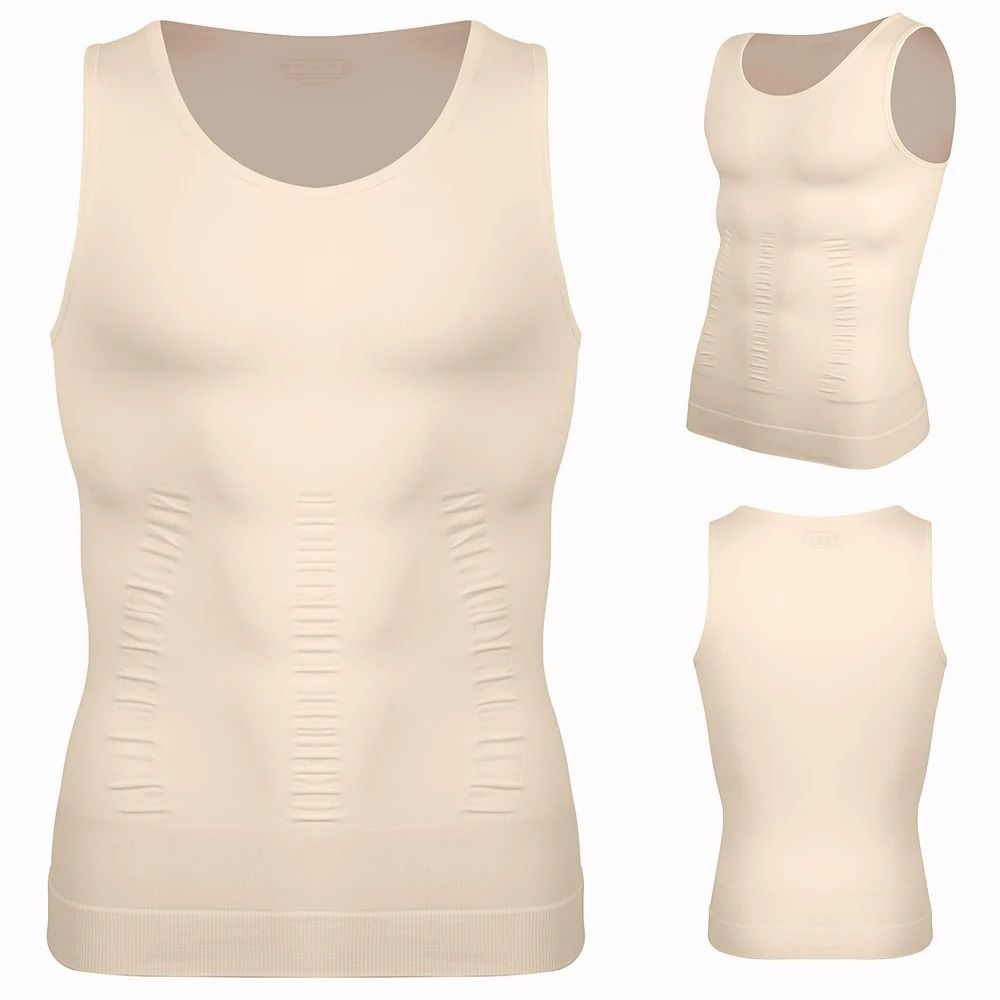 Mens Compression Shaper Vest Slim Fit Sleeveless Tummy Control Top