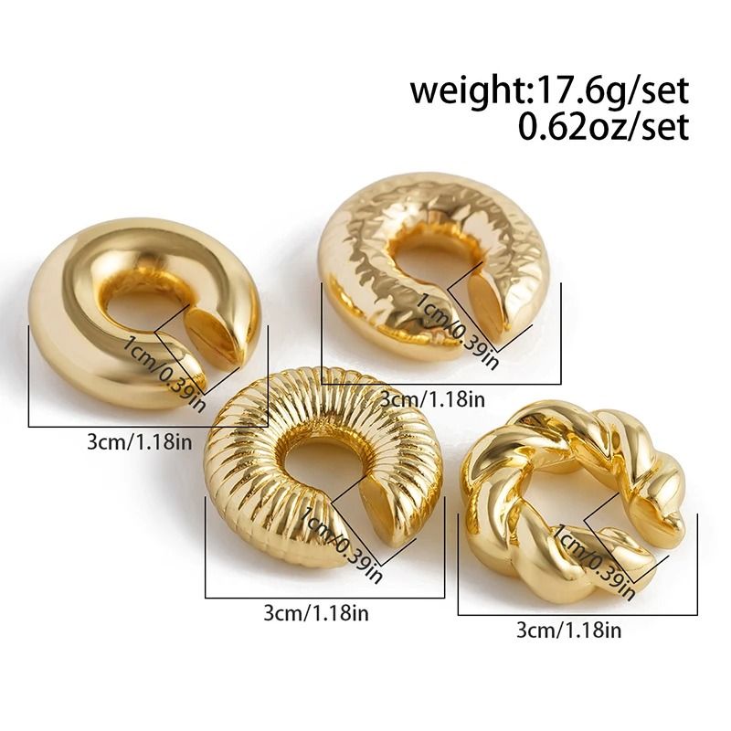 4-Piece C-Shaped Non-Pierced Ear Clip Set