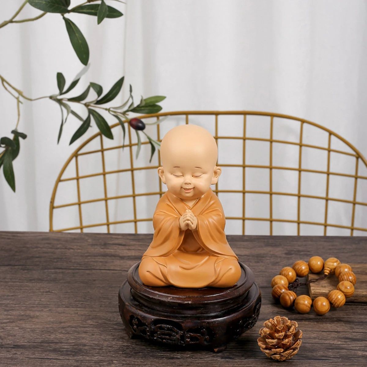 Cute Mini Monk Buddha Resin Figurine