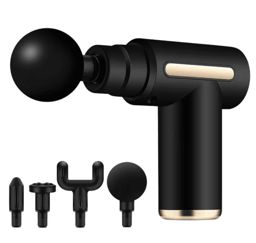 Mini Fascia Massage Gun Powerful Deep Tissue Muscle Massager with 4 Attachments