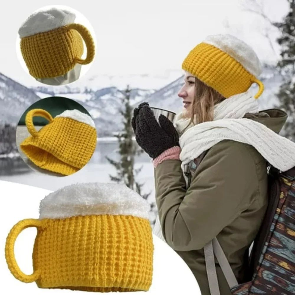 Beer Mug Hat Funny Beer Hat Novelty Beanie for Winter