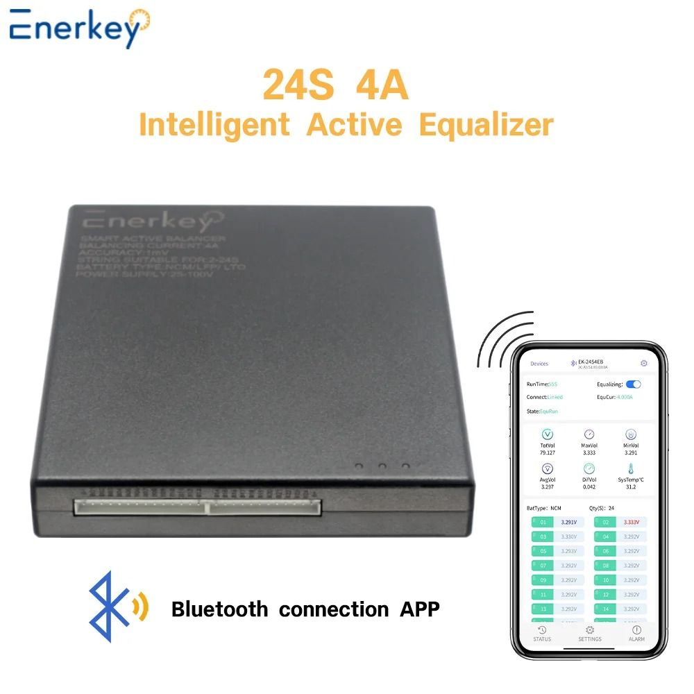 Enerkey Smart Active Battery Balancer with APP Control for Lifepo4 Lipo and LTO Packs