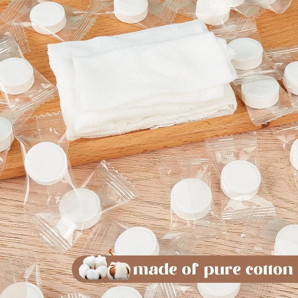 Premium Compressed Cotton Face Towels – Ultra-Portable Mini Wet Wipes for Travel, Home & Outdoors