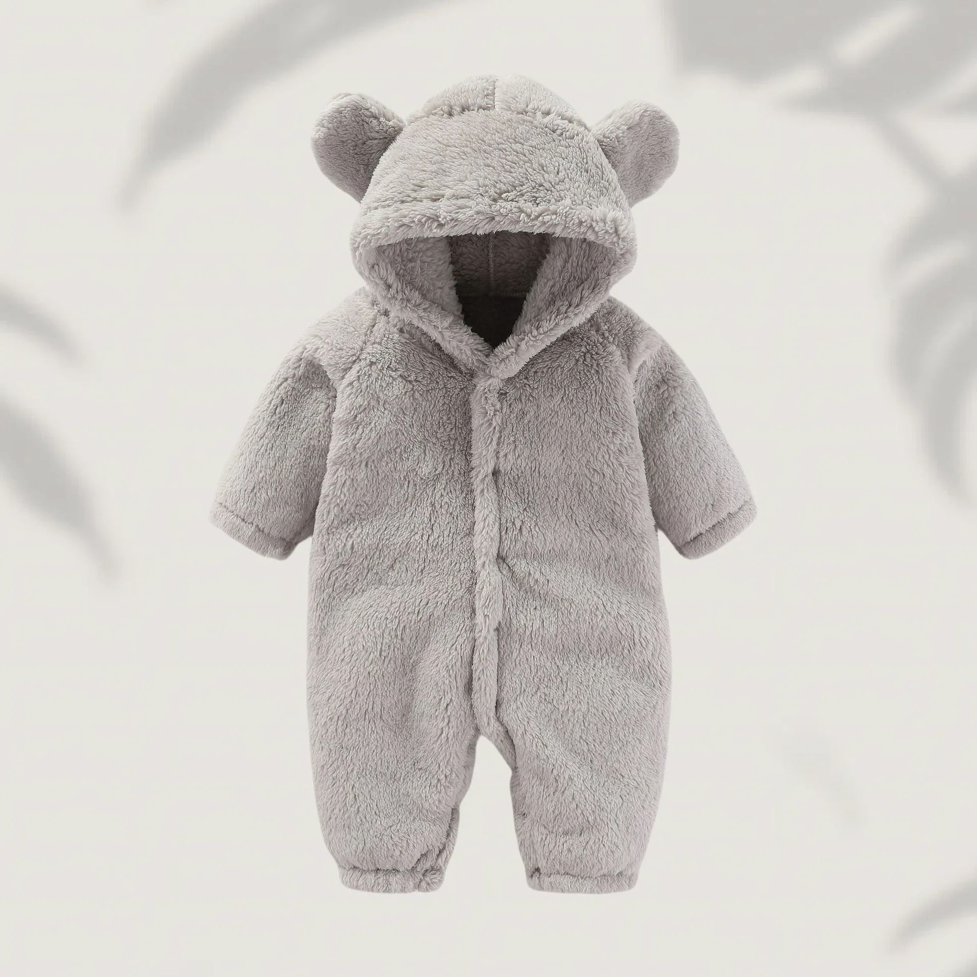 Winter Warm Fleece Bear Ear Romper