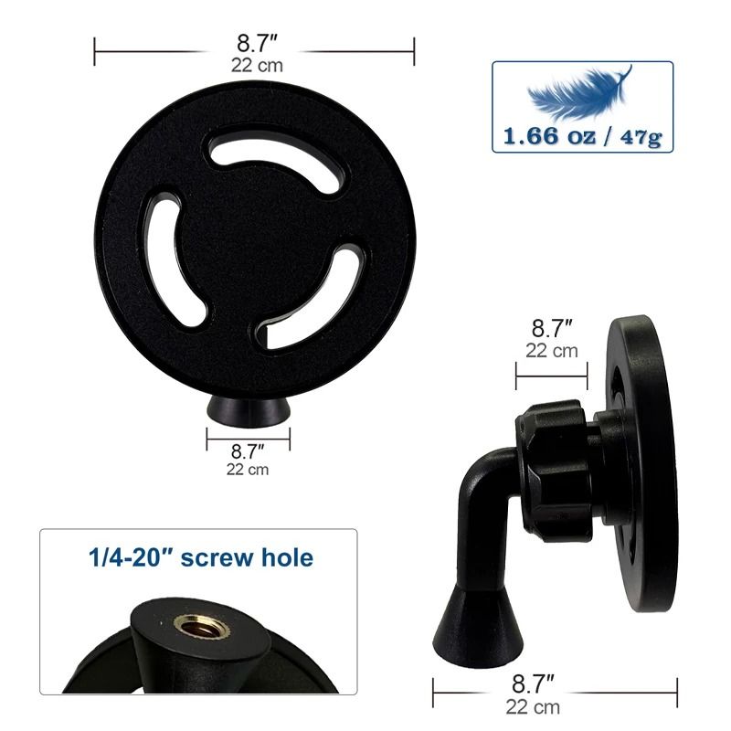 Magnetic Phone Tripod Mount Adapter – 360° Rotation Stand with 1/4