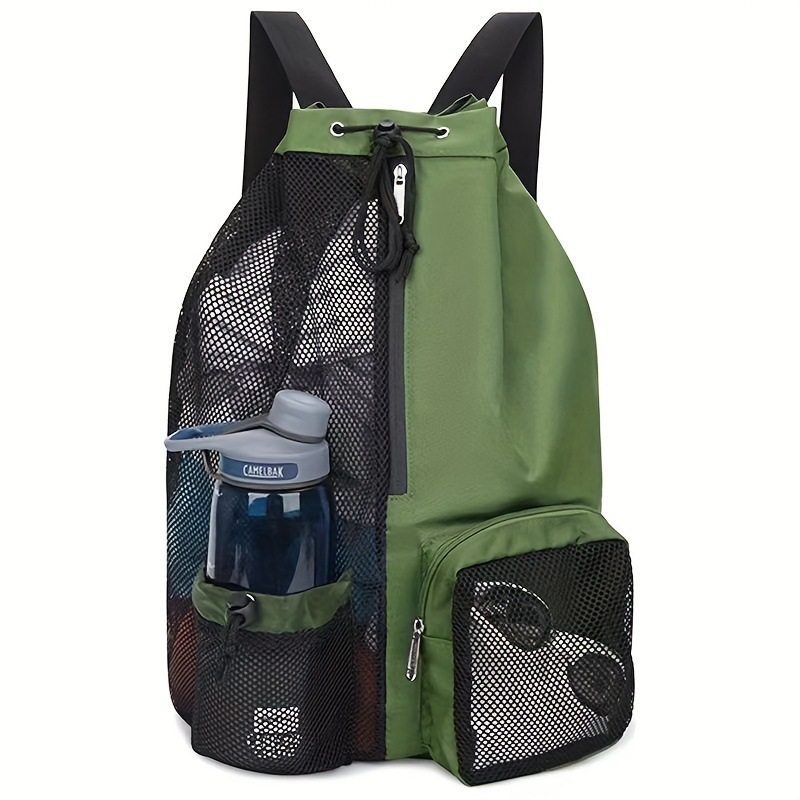 Breathable Mesh Drawstring Backpack Wet Dry Swim Gym Beach Bag