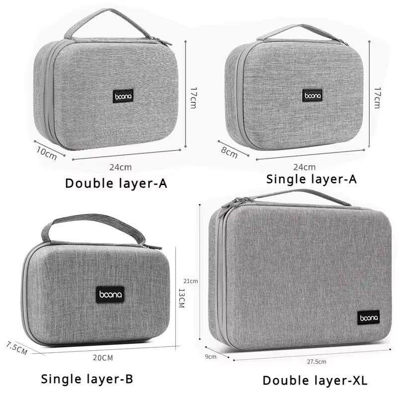 Large Capacity EVA Travel Electronics Organizer Hard Protective Cable Case