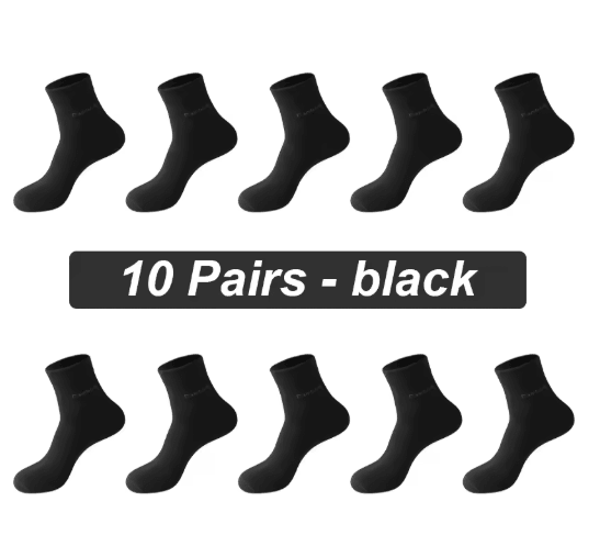 Mens Bamboo Fiber Socks 10 Pair Breathable Antibacterial Casual and Business Set EU 38 46