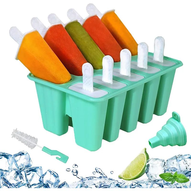 Reusable Silicone Popsicle Molds – BPA-Free Ice Pop Maker with Funnel (6 or 10 Cavities)