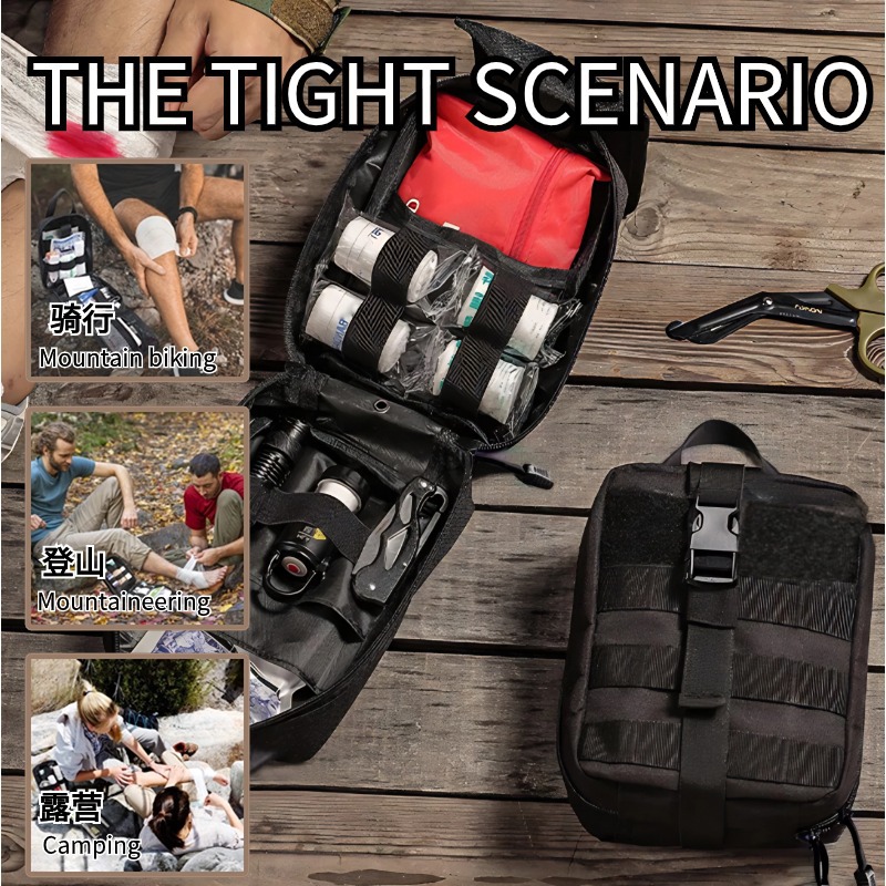 Tactical EDC Pouch Waist Pack with First Aid Kit for Camping Hiking Survival Gear