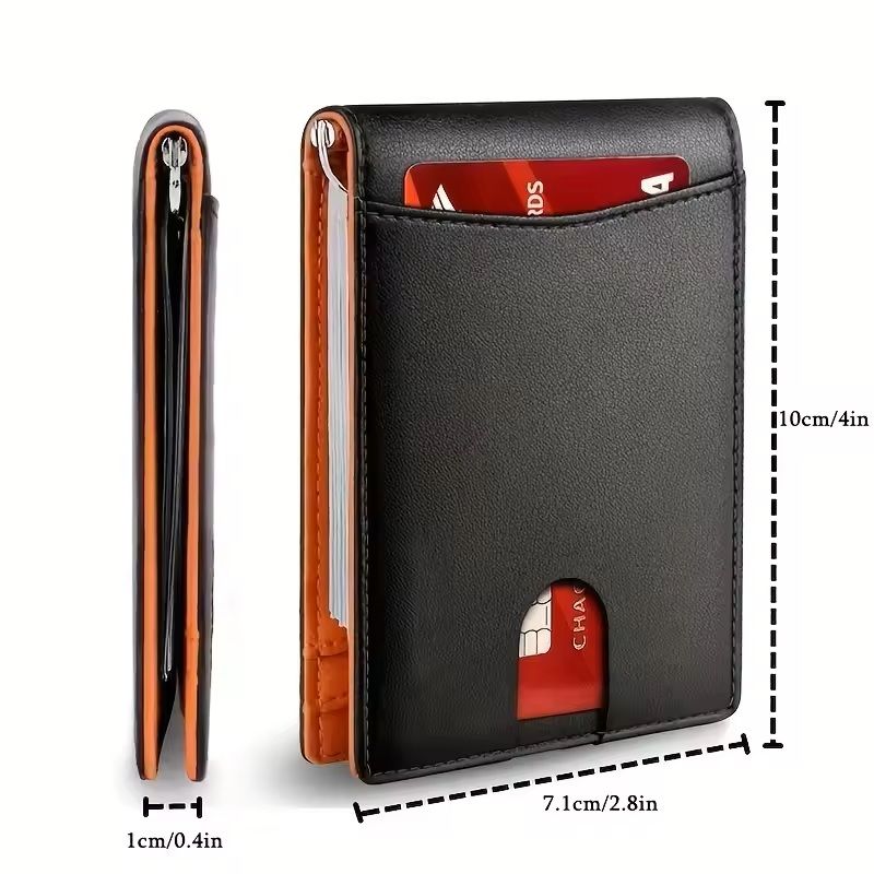 Slim RFID-Blocking Smart Wallet with Money Cli
