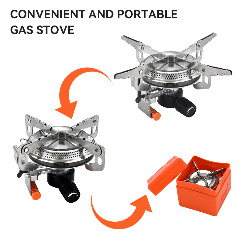 Windproof Camping Gas Stove Foldable Backpack Stove for Outdoor Cooking & Picnic