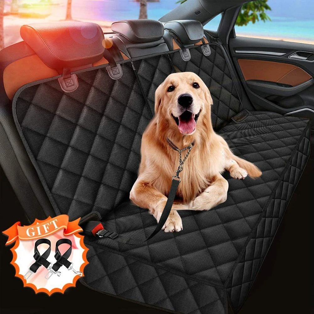 Waterproof Dog Car Seat Cover Rear Seat Hammock Non Slip Pet Travel Mat with Side Wings and Storage Pocket