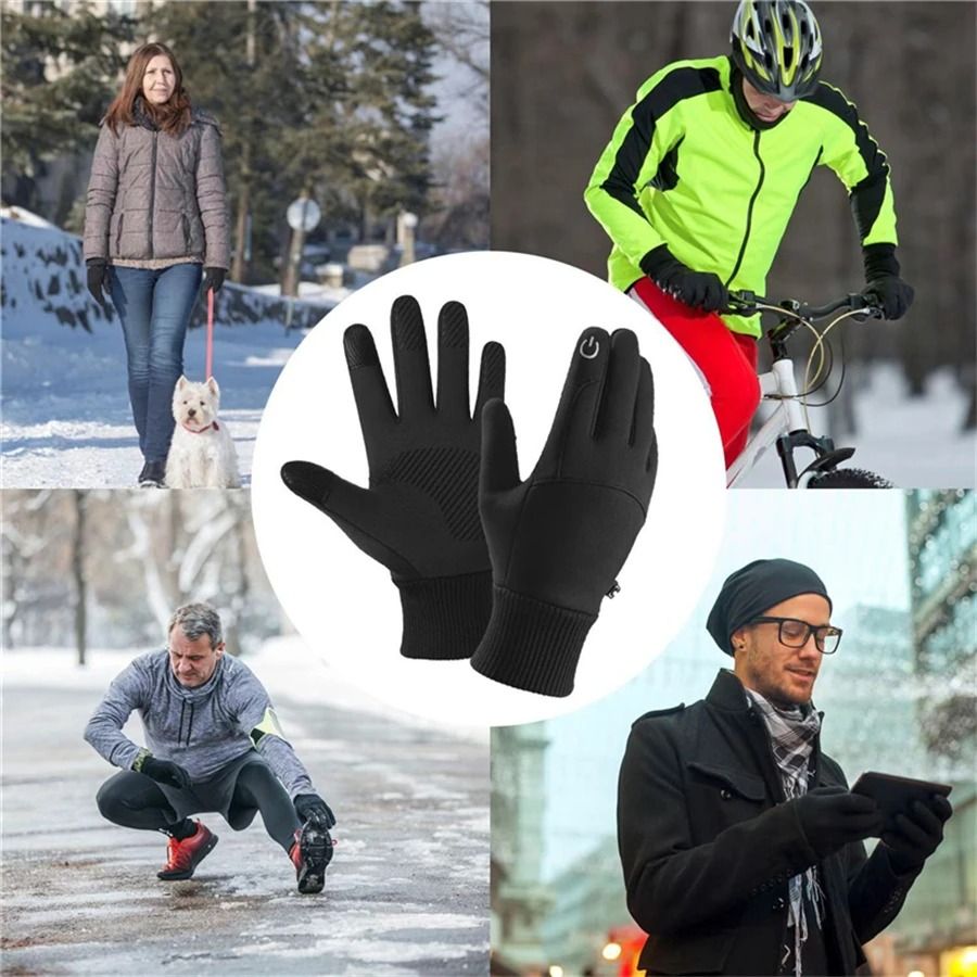 Black Winter Warm Full-Finger Touch Screen Gloves