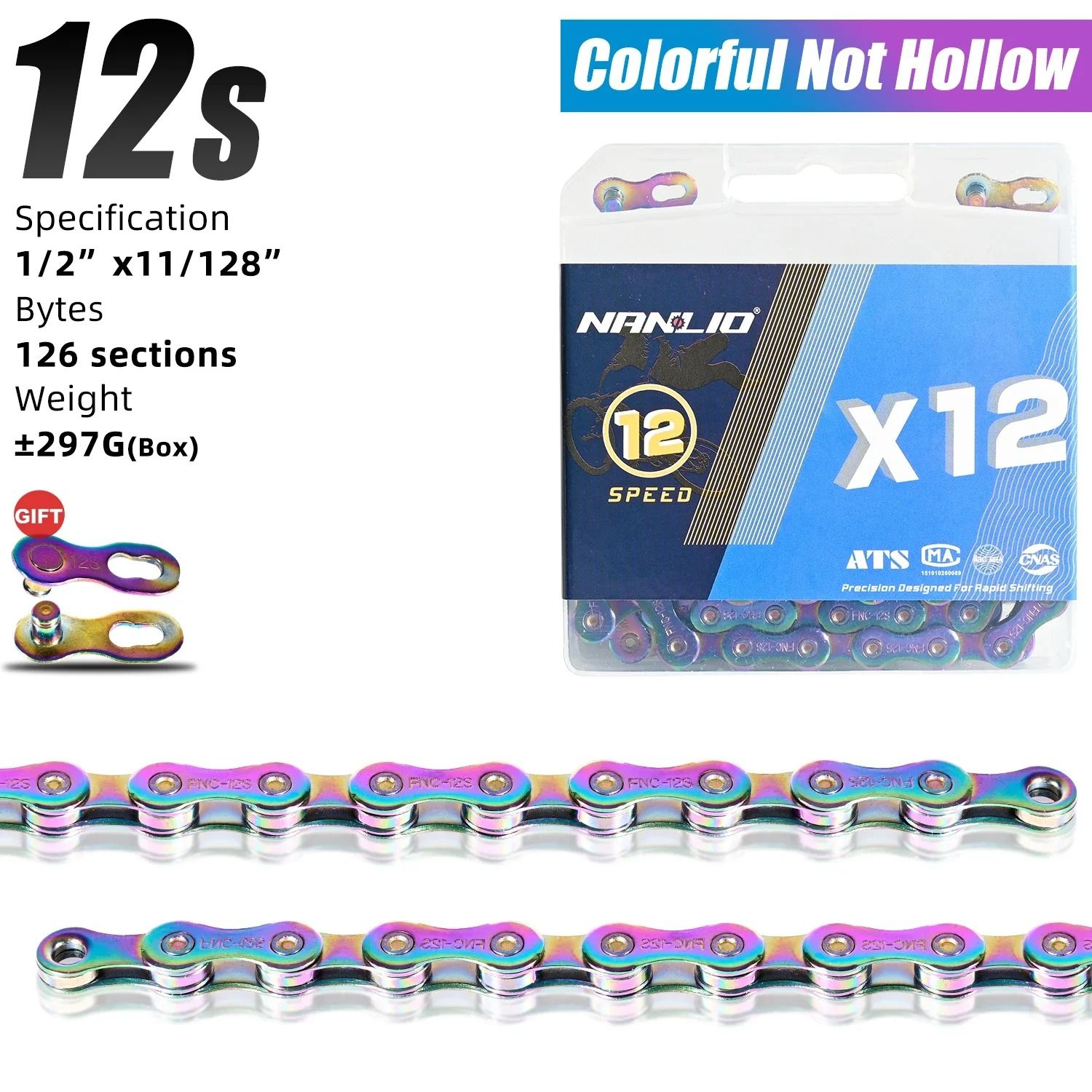 Nanlio Bike Chain X8 X9 X10 X11 X12 Variable Speed 116L 126L