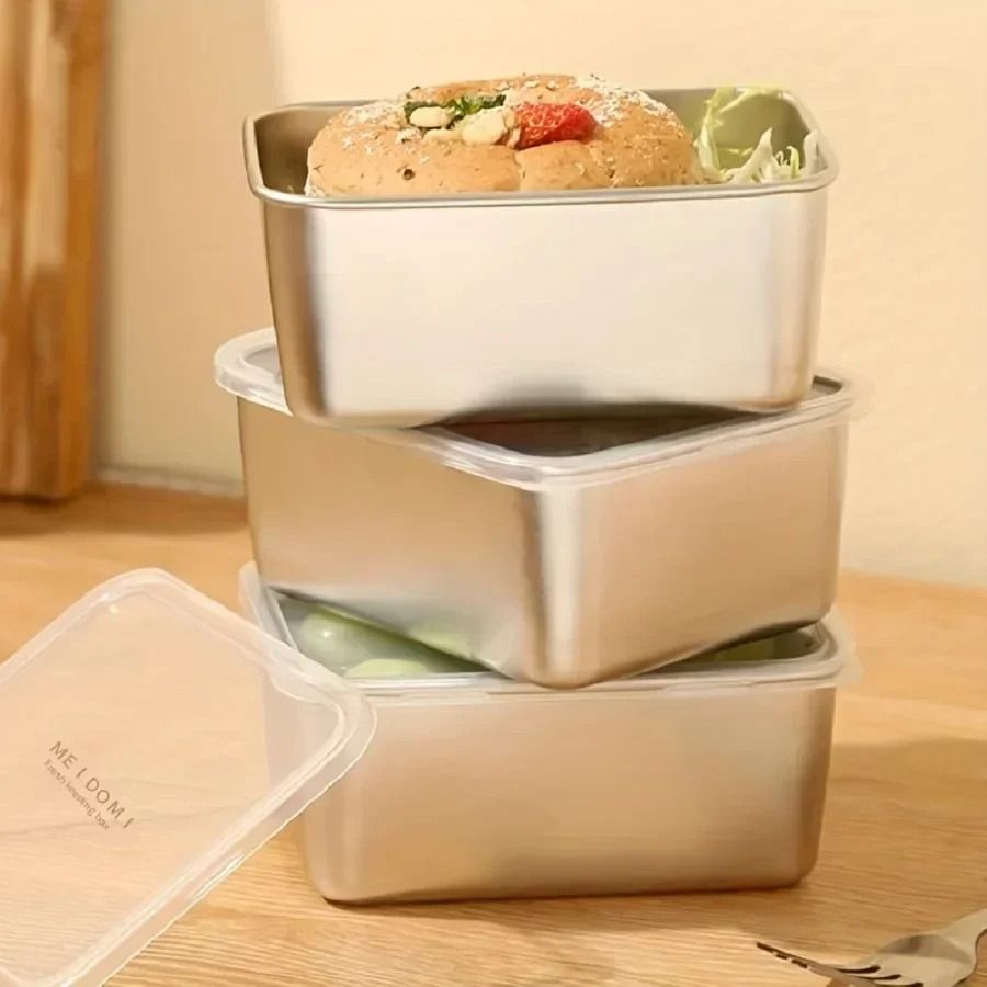 Stainless Steel Lunch Box with Sealed Lid 500ml Portable Food Storage Container