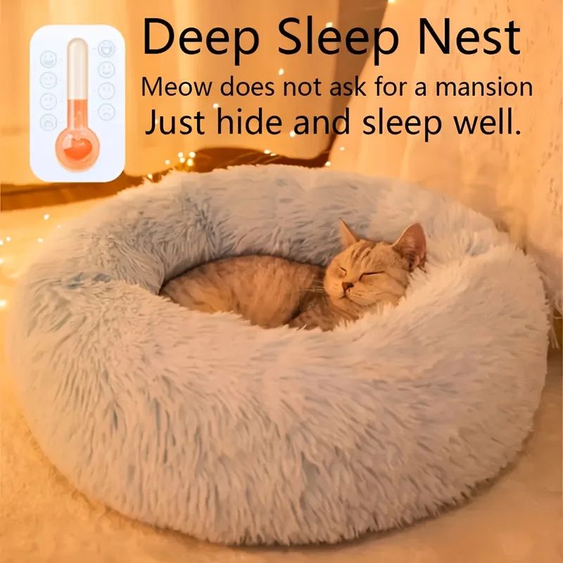 CozyNest Plush Round Pet Bed – Soft Indoor Dog & Cat Bed