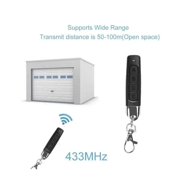 433MHz Universal Garage Door Remote Duplicator – Auto Copy Cloning Transmitter for Gate & Door Opener Controls