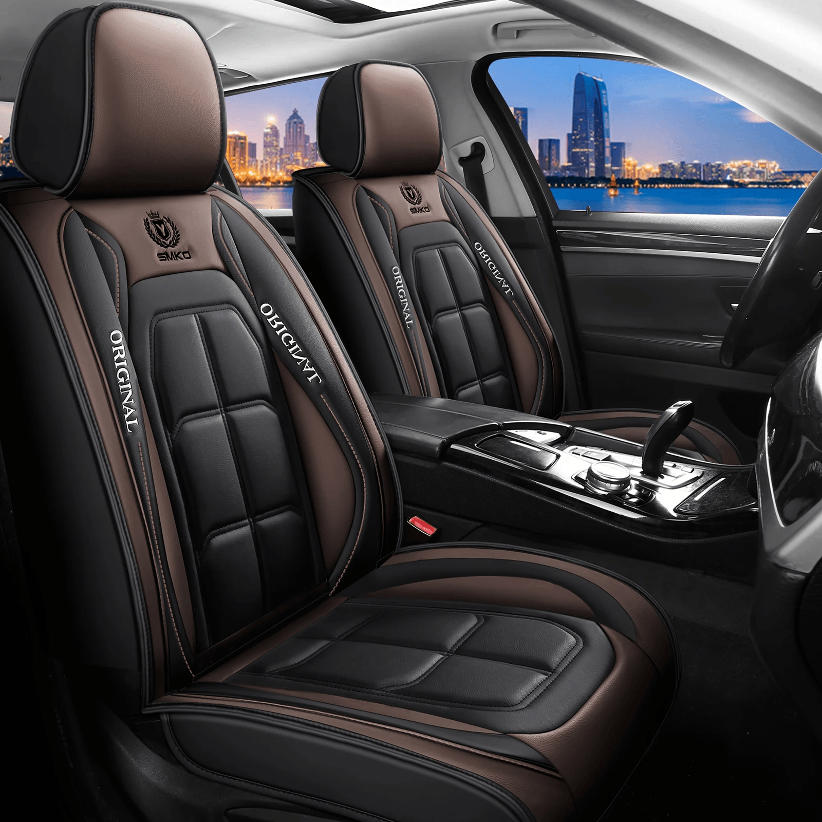 Universal Leather Car Seat Cover All Season Driver and Passenger Protection Pad