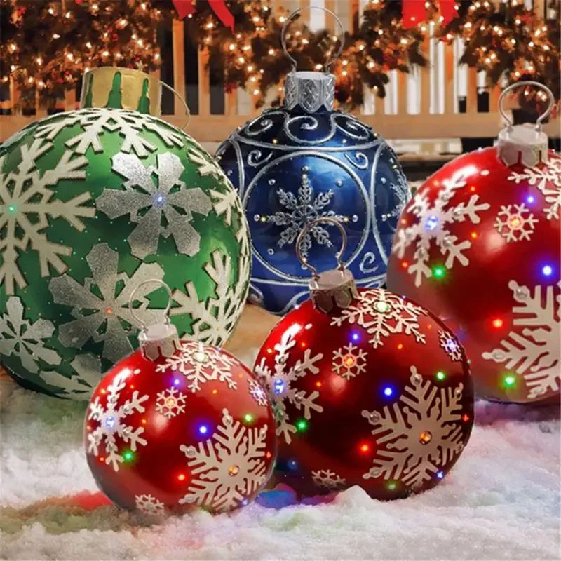 Outdoor Christmas Inflatable Decor Ball – 60cm Giant PVC Ornament for Holiday Decor
