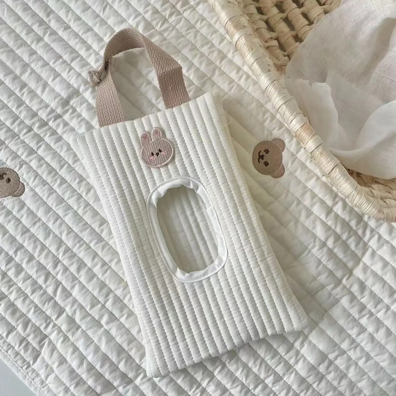 Cartoon Animal Flip Cover Hanging Tissue Box Bag