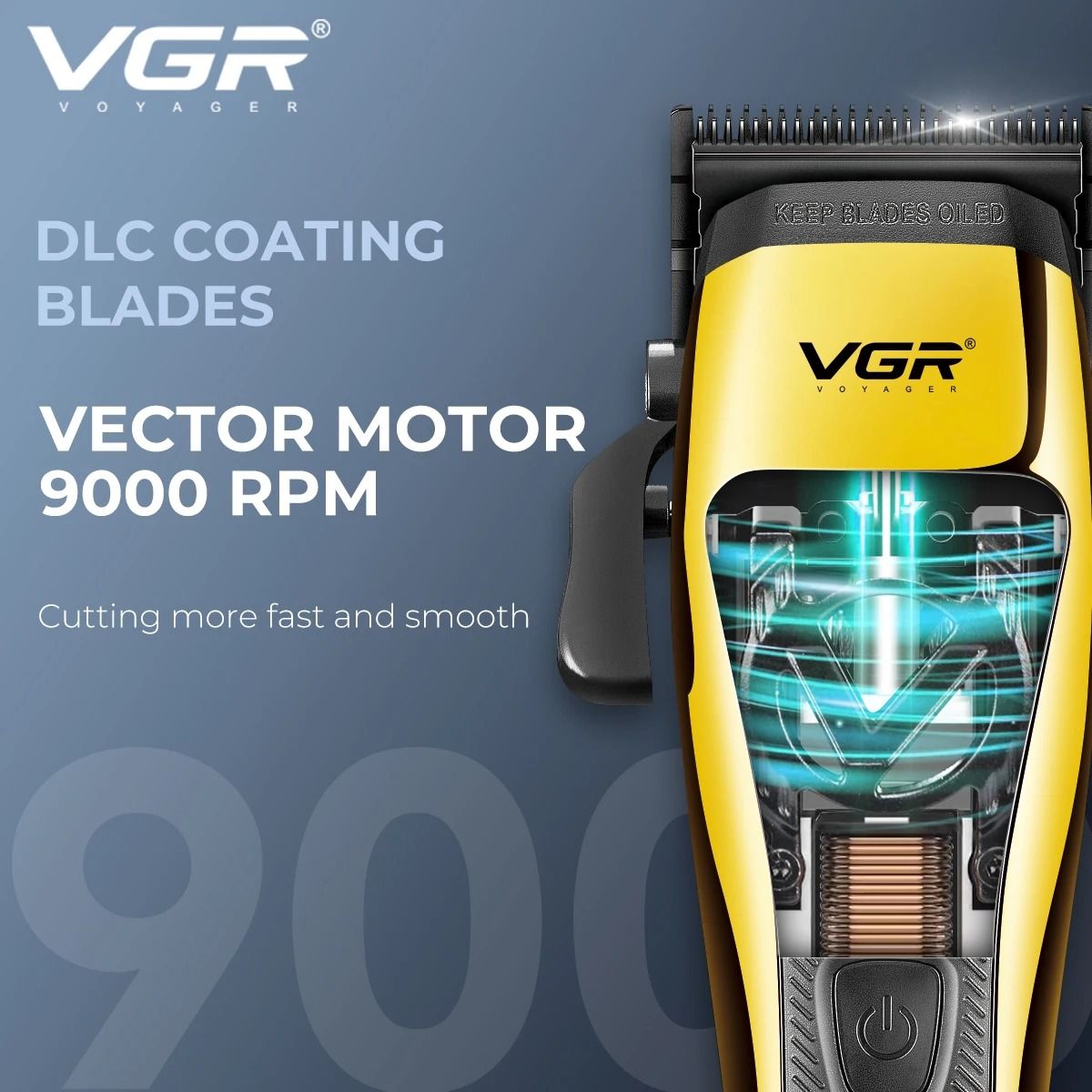 VGR V 015 Professional Hair Trimmer 9000 RPM Vector Motor
