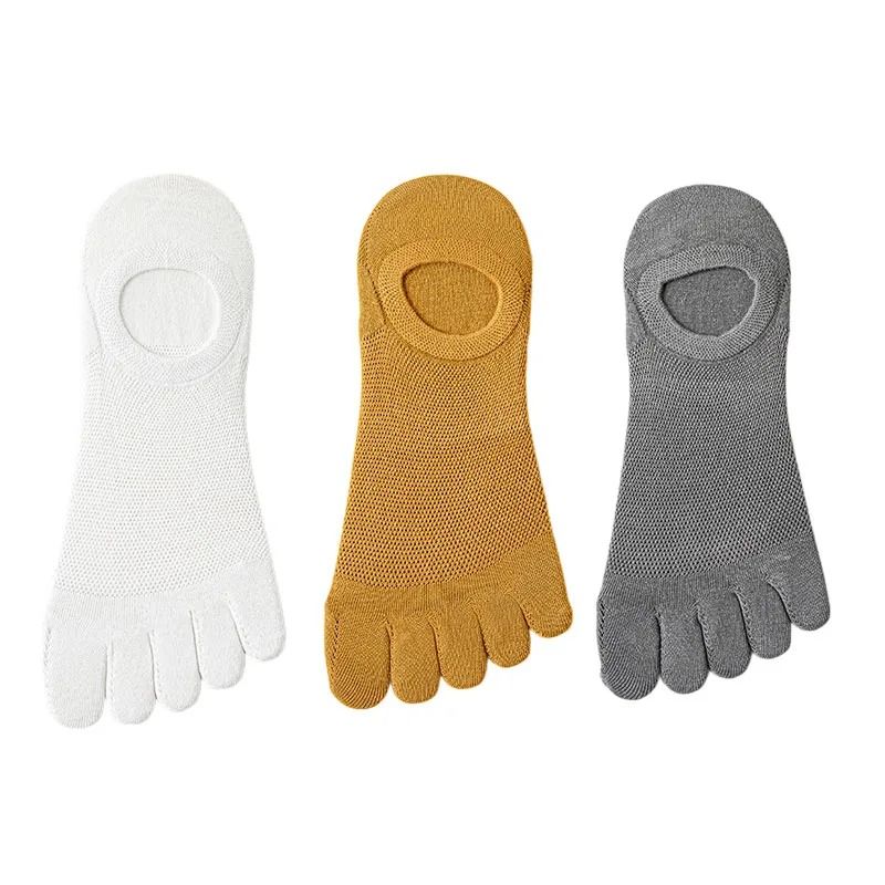 3 Pairs Mens Breathable Toe Socks Casual Finger Boat Socks