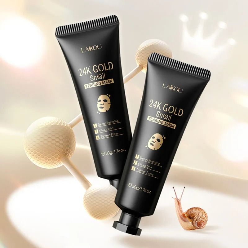 LAIKOU 24K Gold Sakura Peeling Face Mask | Anti-Wrinkle & Whitening Blackhead Removal | Professional 50g Facial Tear-Off