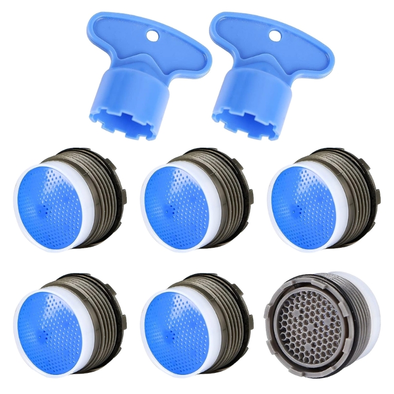 Pack Faucet Aerator Inserts with Keys Water Saving Flow Restrictors for Kitchen and Bathroom Taps