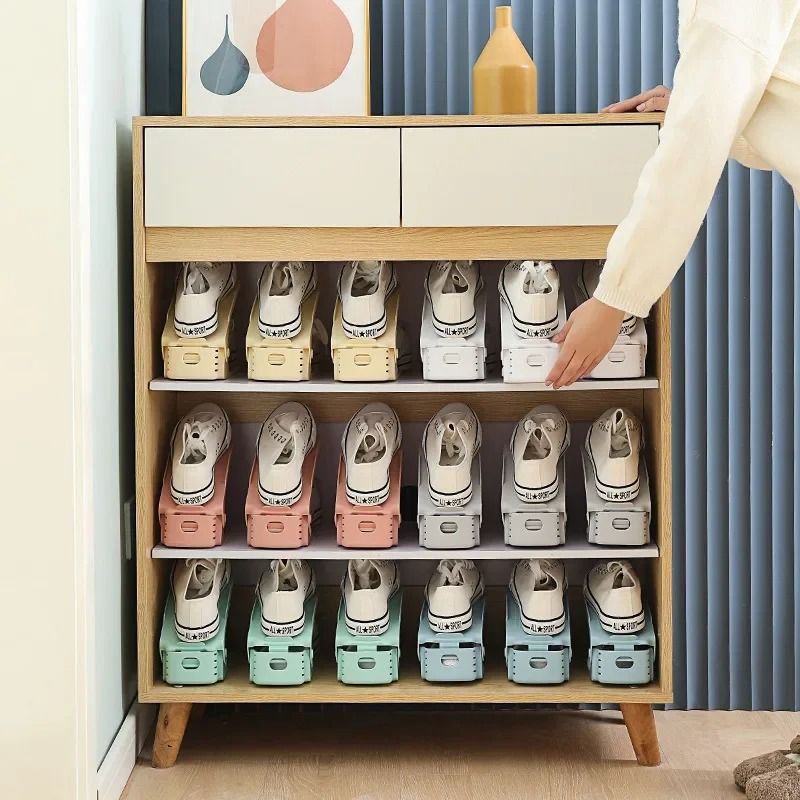 Space Saving Adjustable Shoe Stacking Rack