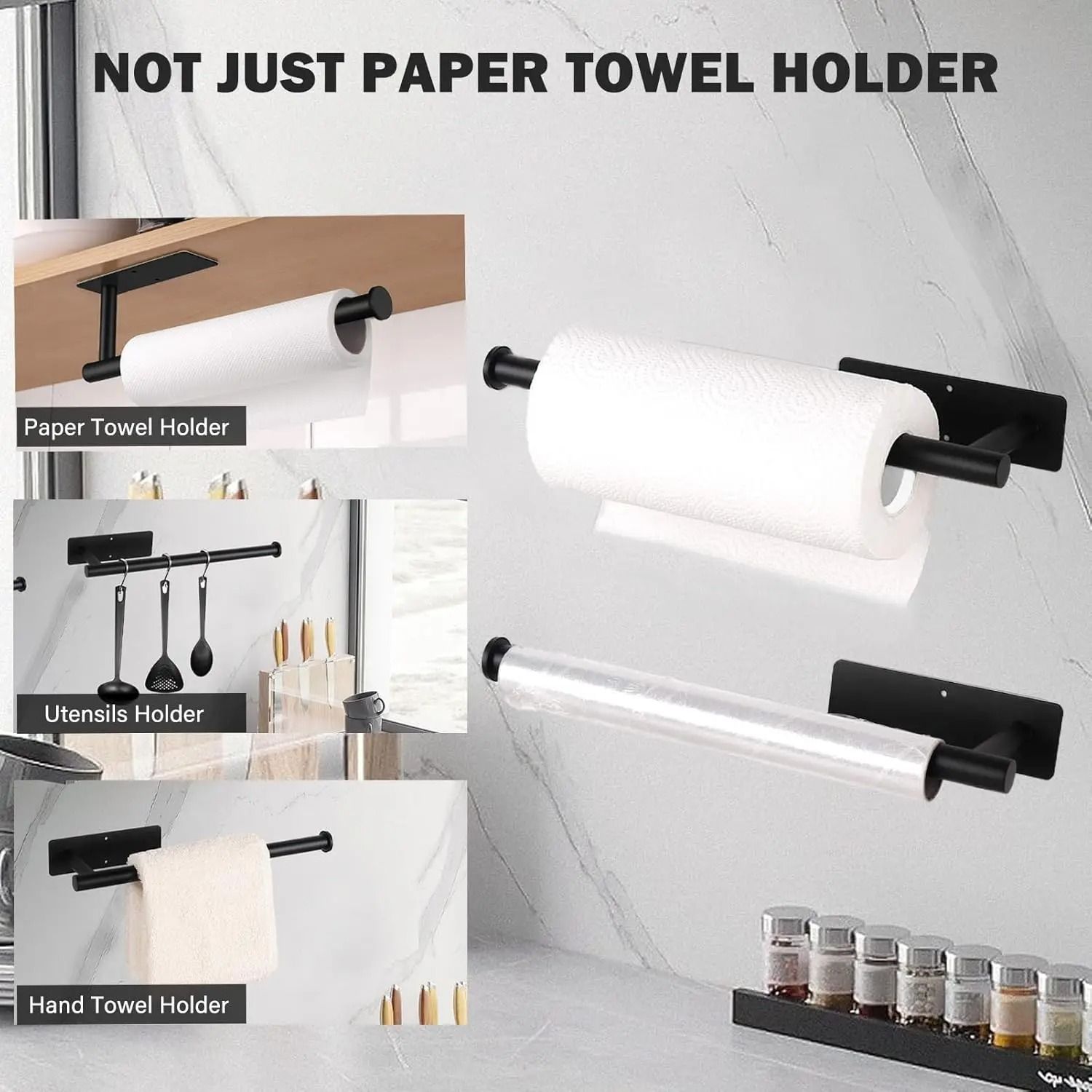 Adhesive Multi-Purpose Tissue & Paper Towel Holder