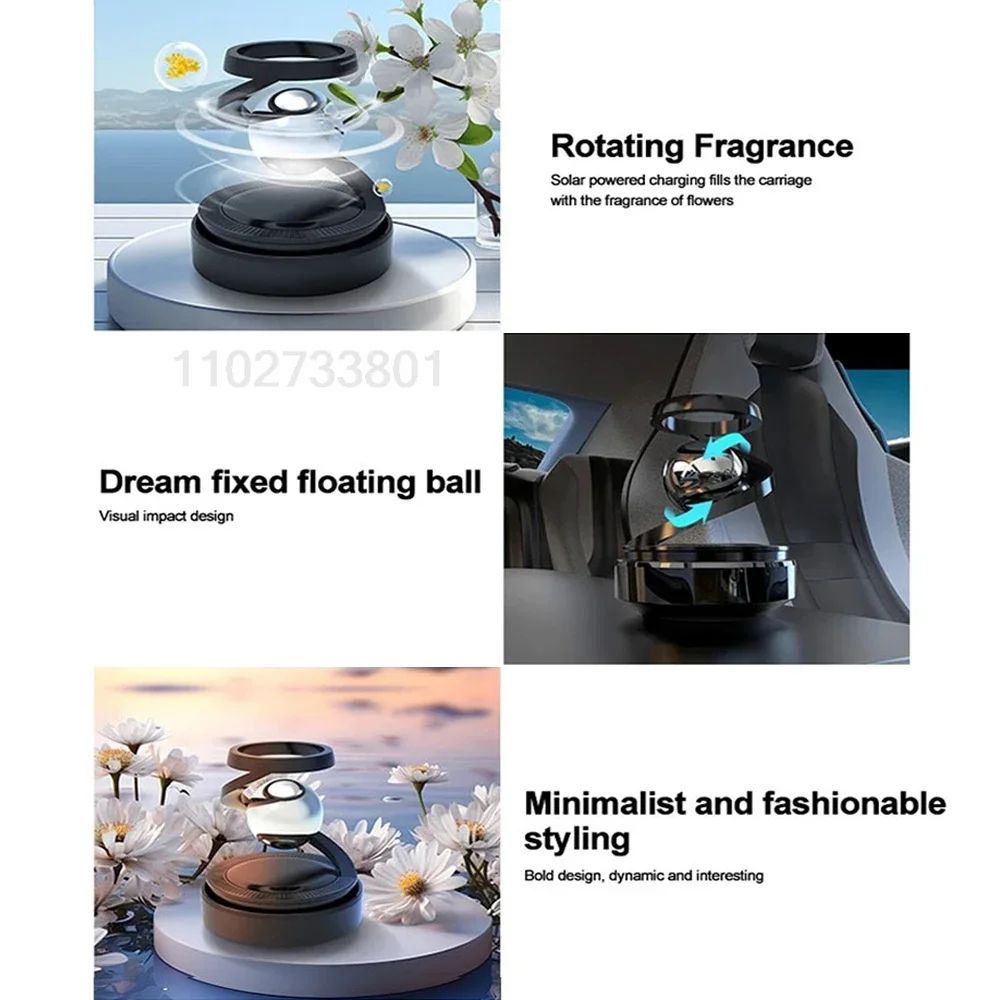 Interstellar Solar Rotating Car Air Freshener Diffuser – Luxury Dashboard Aromatherapy