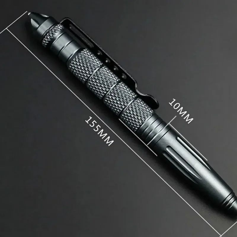 Aluminum Tactical Survival Pen – Multifunction EDC Self Defense Tool with Glass Breaker, Outdoor Emergency Security Pen