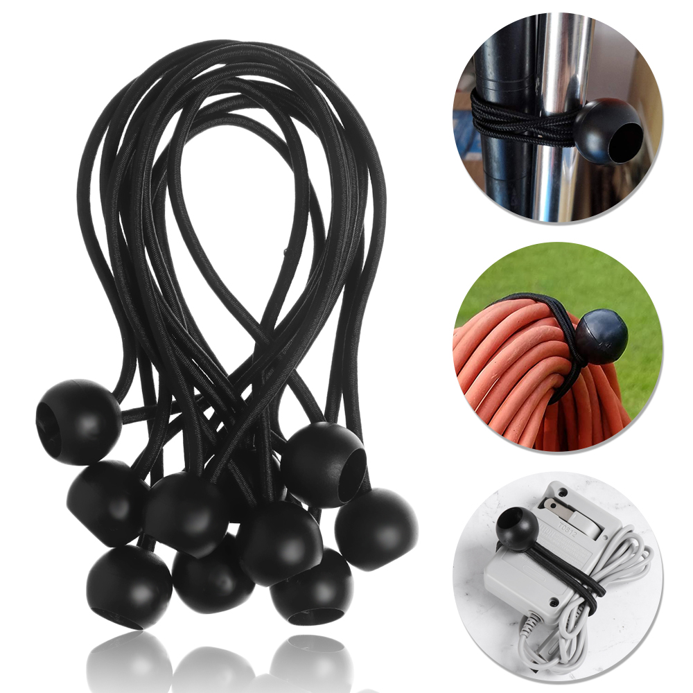 Black Ball Bungee Pack Shock Elastic Tie Loop, Trailer Ropes Securing Buckle, Backpack Accessories Outdoors Tool