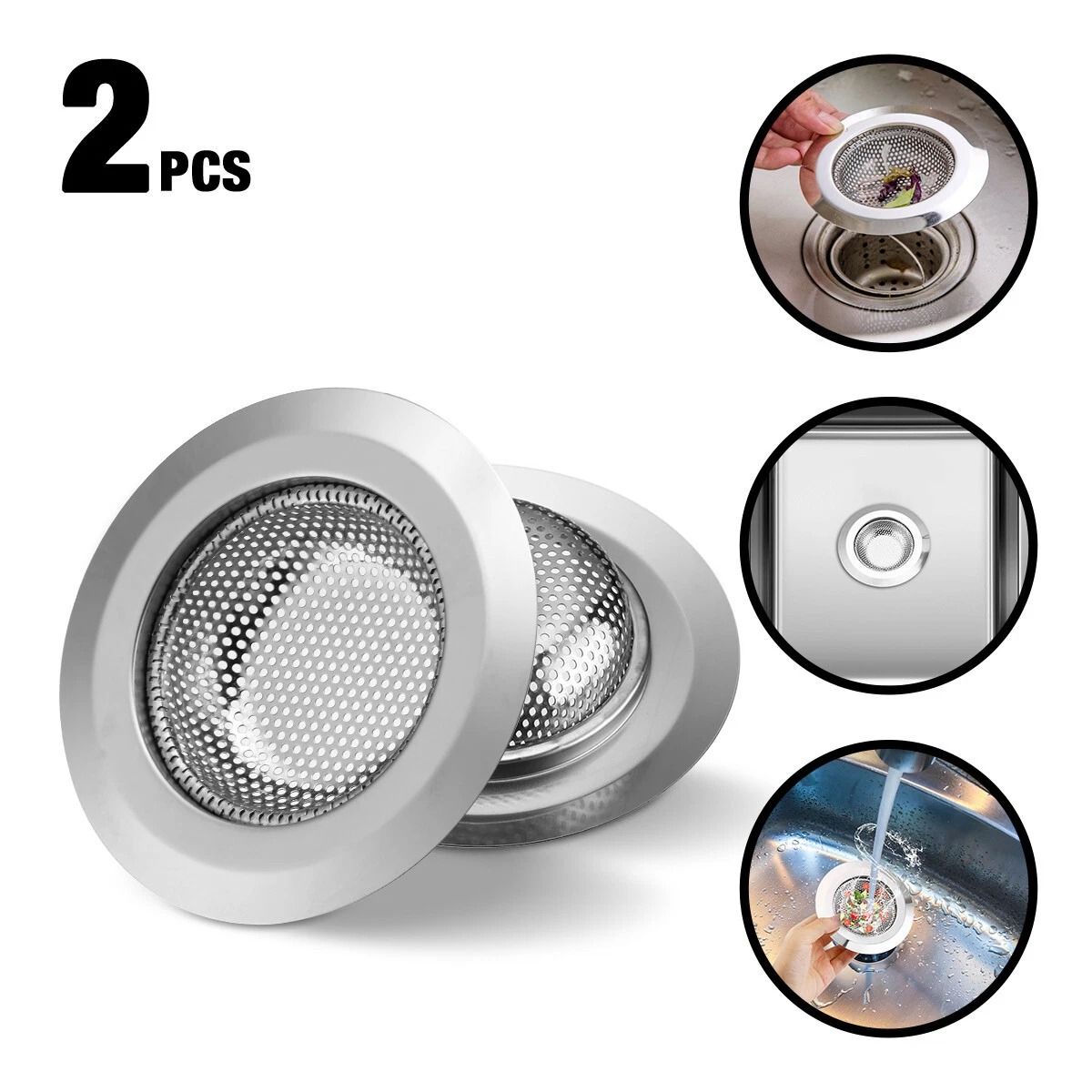 Kitchen Sink Strainer Stopper Stainless Steel Drain Basket Waste Plug
