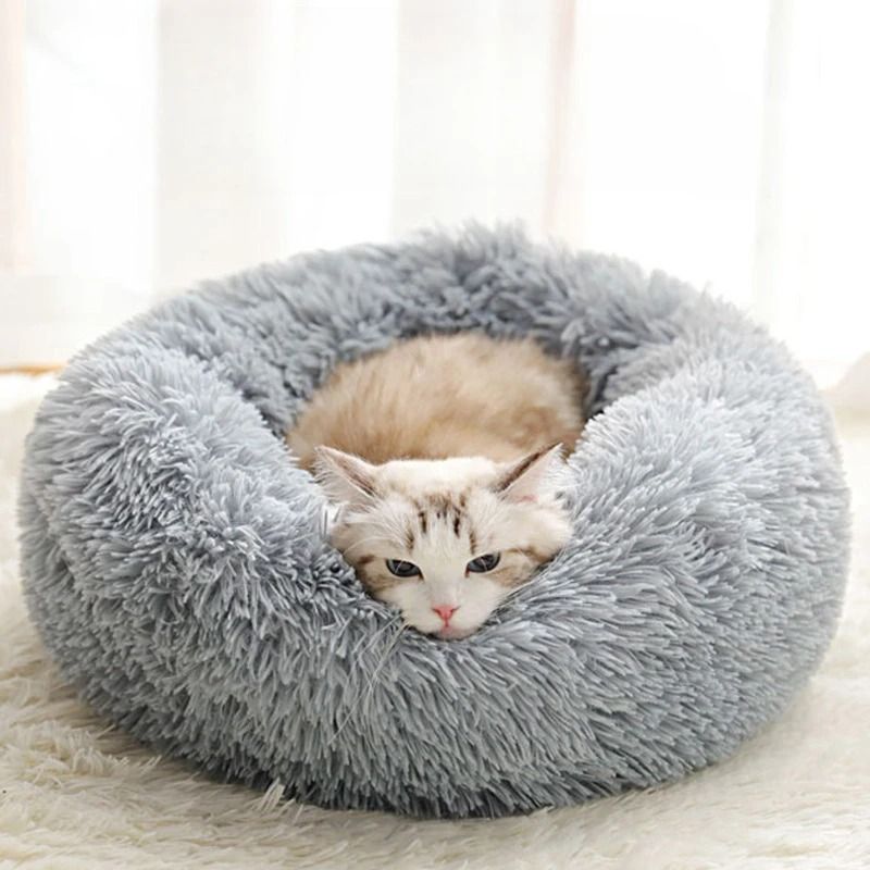 Warm Plush Pet Nest Bed for Cats and Small Dogs Detachable and Washable