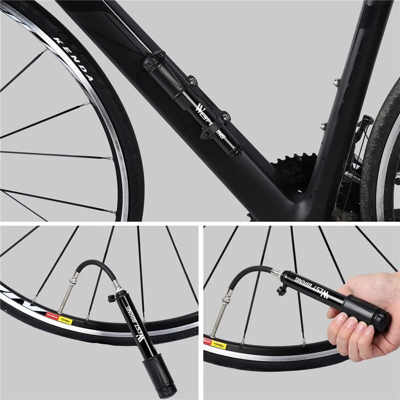 WEST BIKING Mini Bike Pump 100PSI Aluminum Alloy