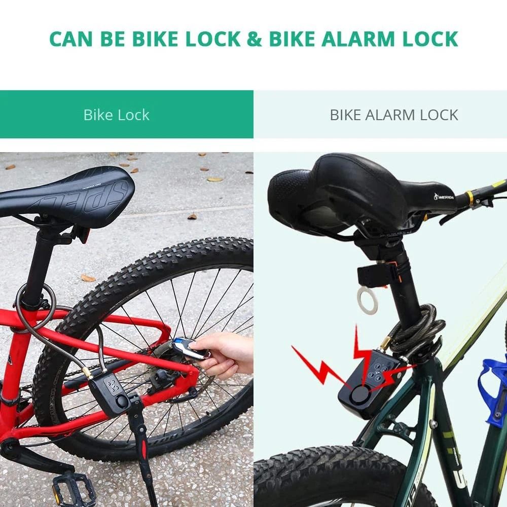 Waterproof Bike Alarm Lock with Remote and Combination Security