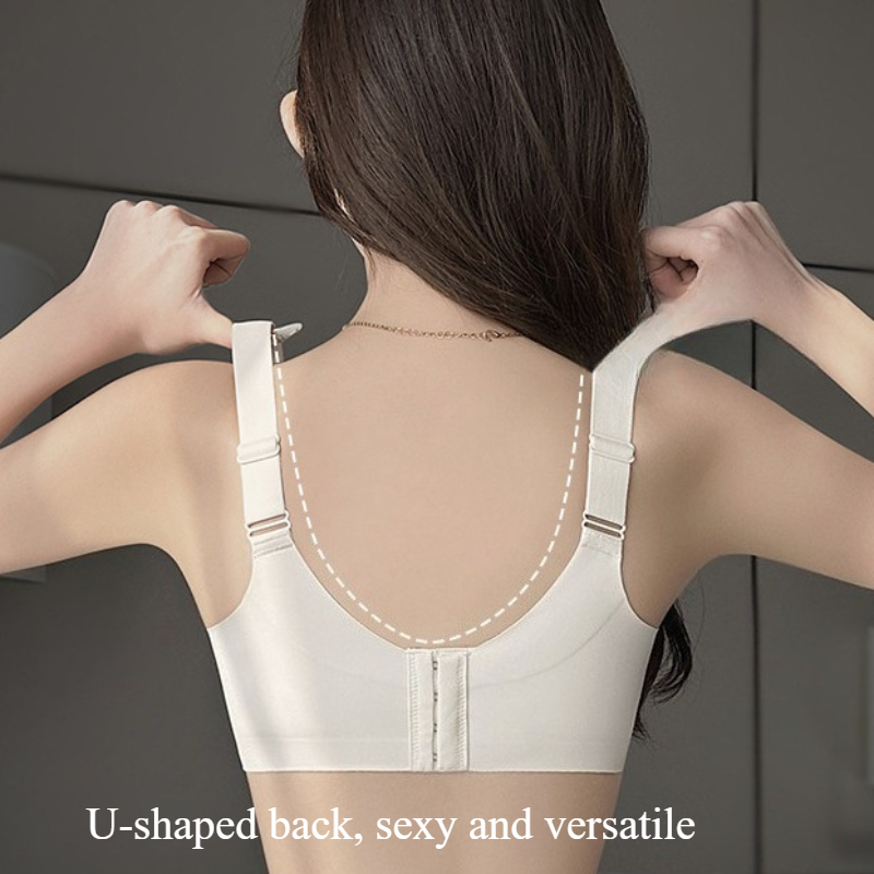 Seamless Full Cup Minimizer Bra Ultra Thin Strapless Side Control Anti-Sag Sport Bra for Women