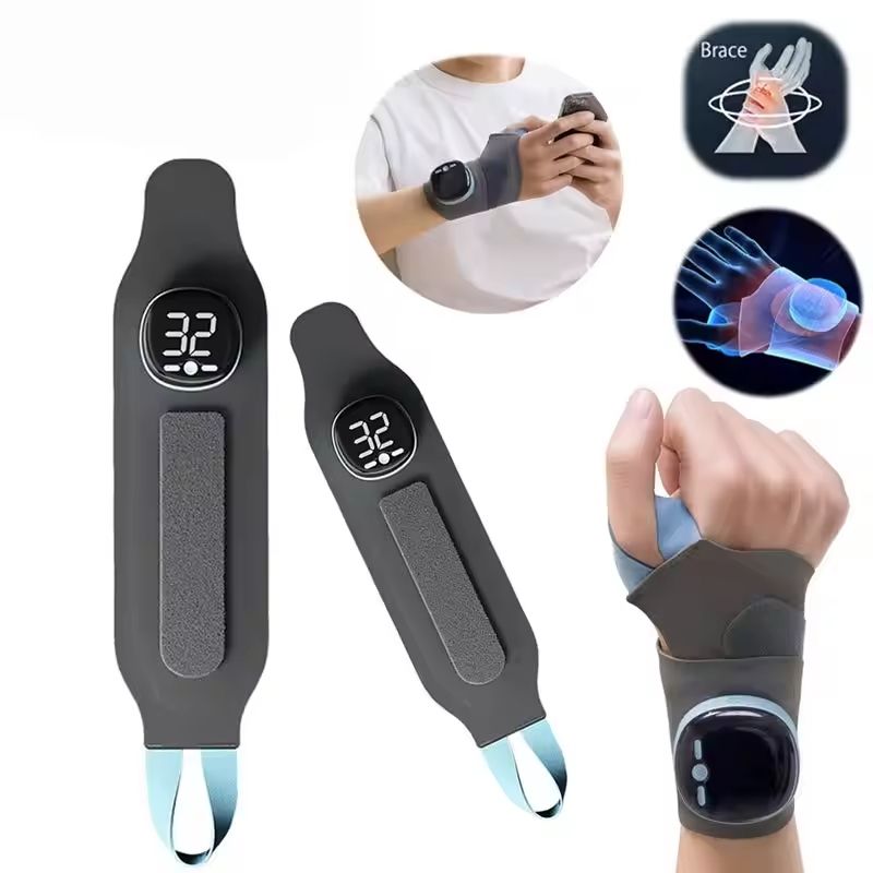 Electric Heating Wrist Massager with Hot Compress and Vibration Therapy for Carpal Tunnel Relief